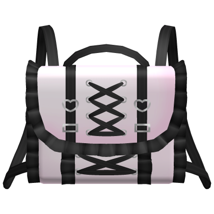 kawaii ruffled black n pink letter backpack 1.0 Roblox item