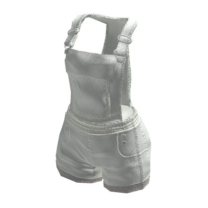 White Overall Shorts Denim thumbnail