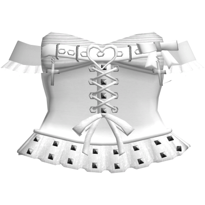 goth vamp emo studded white buckle corset dress
