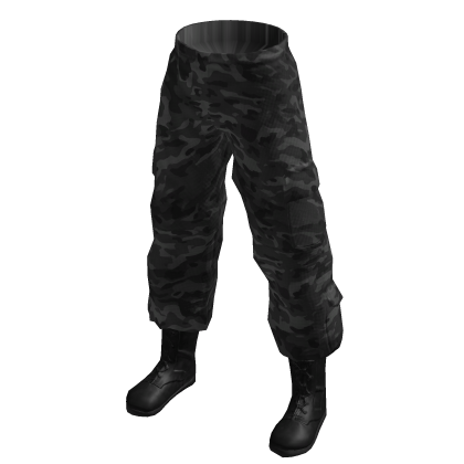 Soldier Army Camo Pants w/ Boots - Charcoal