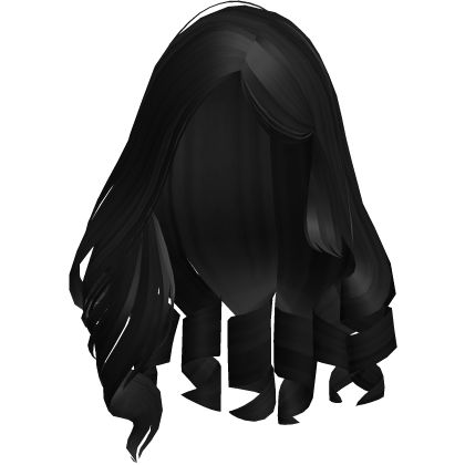 ♡ Black Long Delicate Curly Princess Hair Roblox item