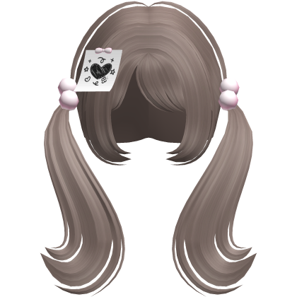♡ cute low pigtails y2k moe hair bangs (mocha) Roblox item