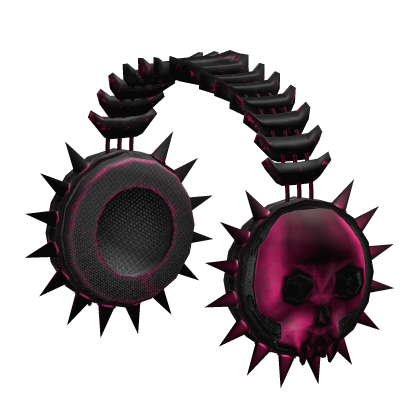 Hot Pink Punk Scene Skull Headphones  Roblox item