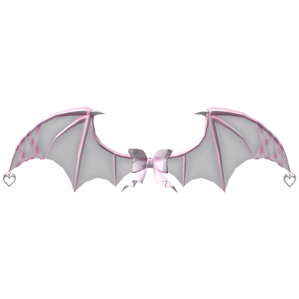 [IBWPW8] Bat Imp Ribbon Lace Wings - Angel Pink