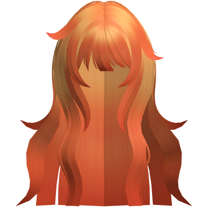 long fluffy messy anime flowy hair orange