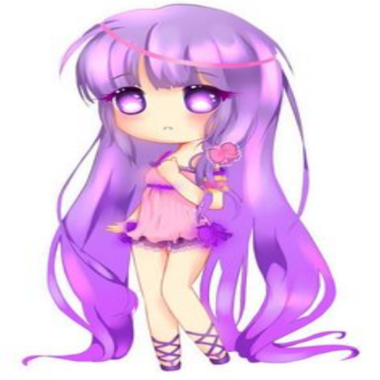 Purple Cute Chibi Anime Girl Roblox decal