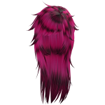 unkept messy long goth wolfcut in racoon pink