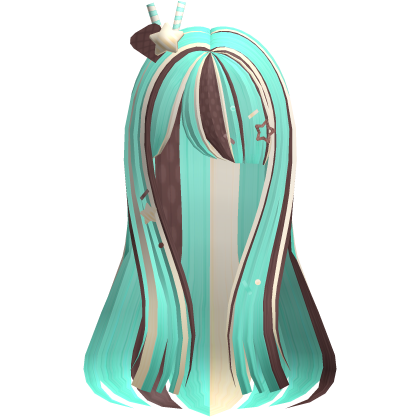 long cutesy sweet pastel mint chocolate chip hair