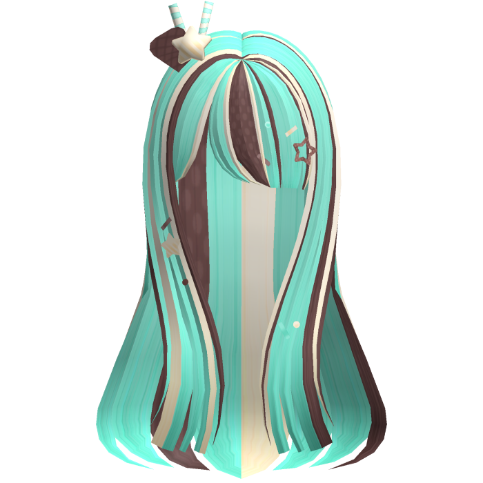long cutesy sweet pastel mint chocolate chip hair