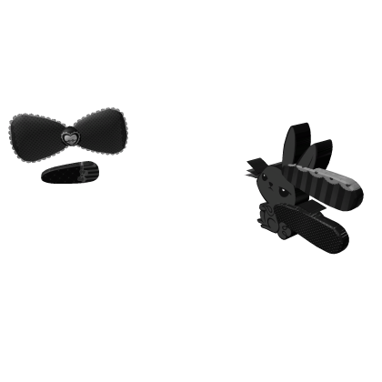 black and grey bunny cute hairclips mlp Roblox item