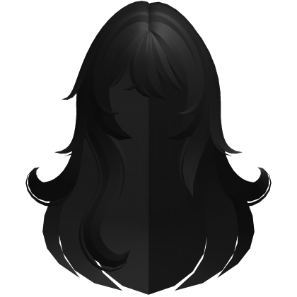 kawaii fluffy messy long anime hair black