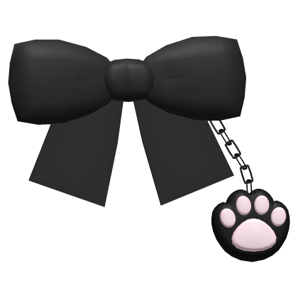 ♡ Pretty Black Big Hair Bow w/ Paw Roblox item