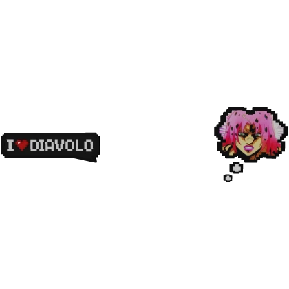 Diavolo JoJo | I Love Text + Thinking Bubble  Roblox item render