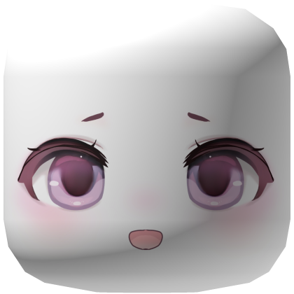୨୧ happy cute anime chibi face mask - pink Roblox item
