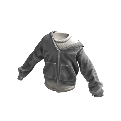 ardor* - open zip hoodie w/shirt (grey)