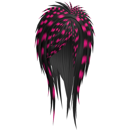 Black Choppy Emo Pink Raccoon Gradient Hair