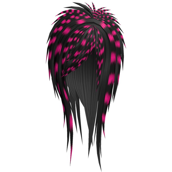 Black Choppy Emo Pink Raccoon Gradient Hair