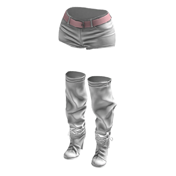Shorts Gothic Boots (White Pink)