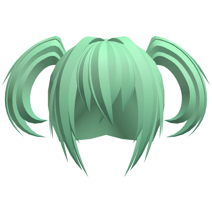 ʚ mint green messy vampire demon moe pigtails ɞ