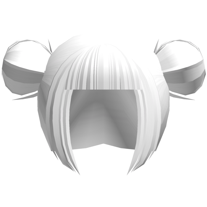 white blunt bangs messy buns