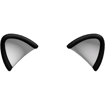 black & white cat ears Roblox item