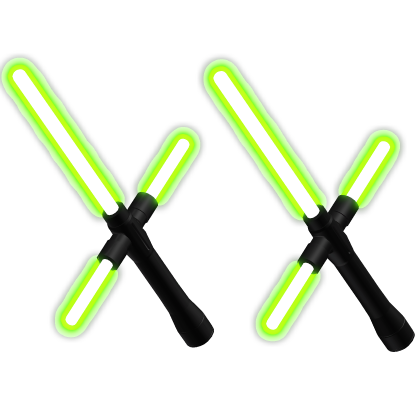 Glowing Dual Bladed Laser Saber Swords Green