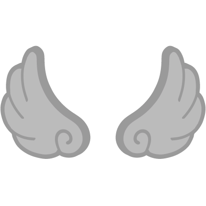 ♡ Cute Flared Glowing Angel Wings in Grey