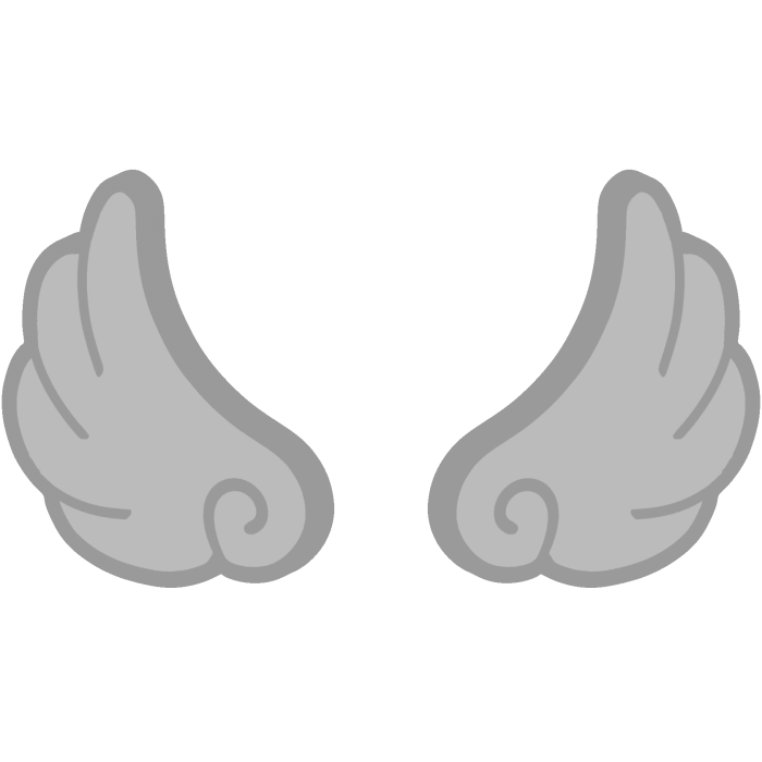 ♡ Cute Flared Glowing Angel Wings in Grey