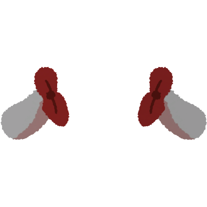 Red Ribbon Fluffy Bunny Ears