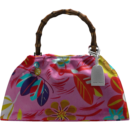 Bamboo Handle Bag ´Floral´