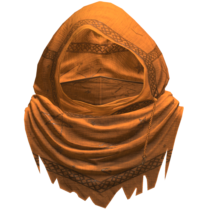 Orange  Sorcerer Distressed Rune Hood