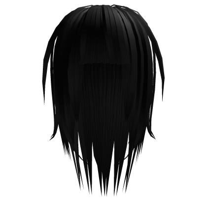 さ black long messy cute emo hair Roblox item