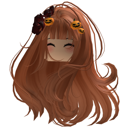 Ginger Wavy Gothic Rose & Pumpkin Hair w/ Face