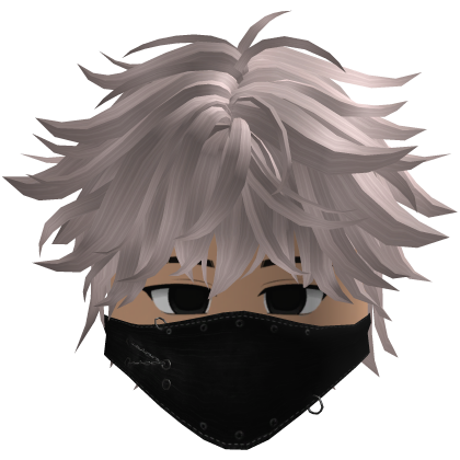 Cute Emo Boy Mask Black Y2K emo ( gray )