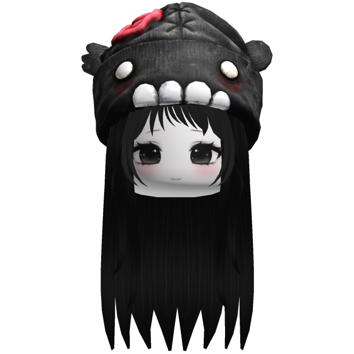 Vkei Moe Messy Black Hair W Zombie Beanie & Face🧟