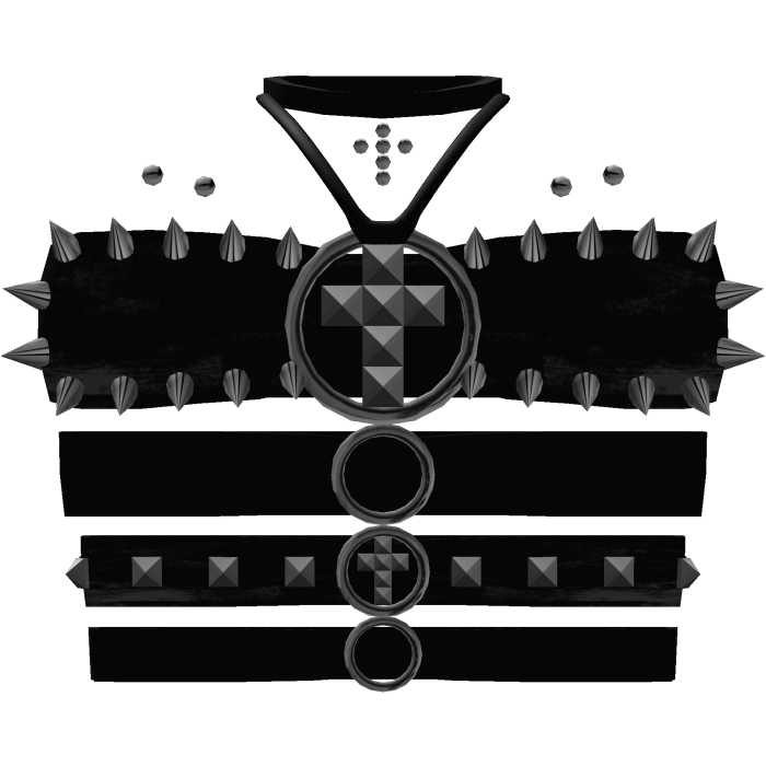 black emo gothic studded spiky belt top w cross