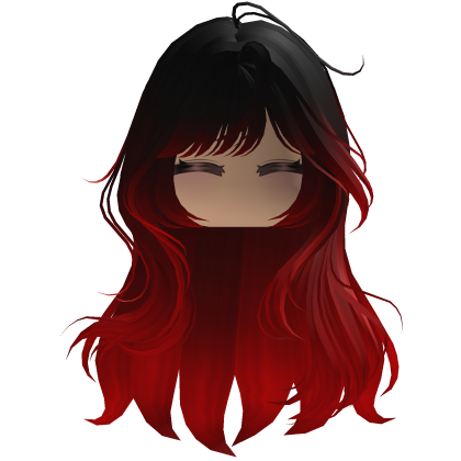 Cute emo y2k hair fluffy (red)