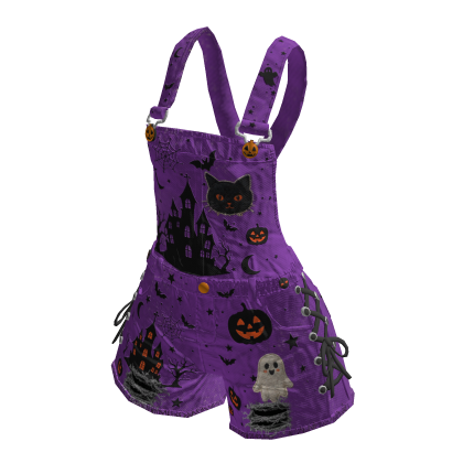 Girl Halloween Overalls (Purple)