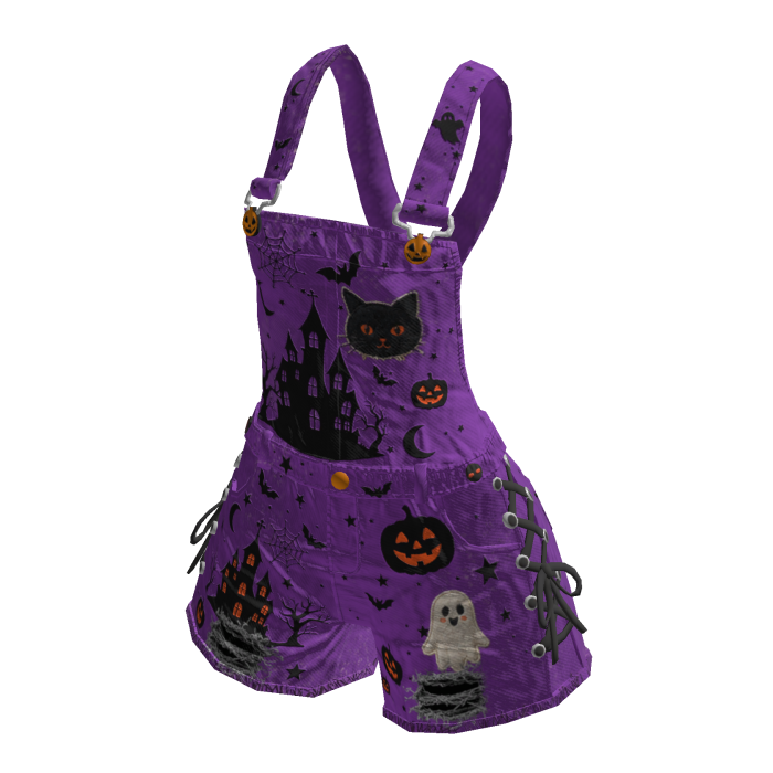 Girl Halloween Overalls (Purple)
