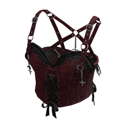 Gothic Coquette Corset Top (Red)