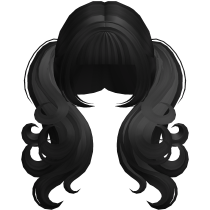 Black Cute Long Messy Swirly Pigtails