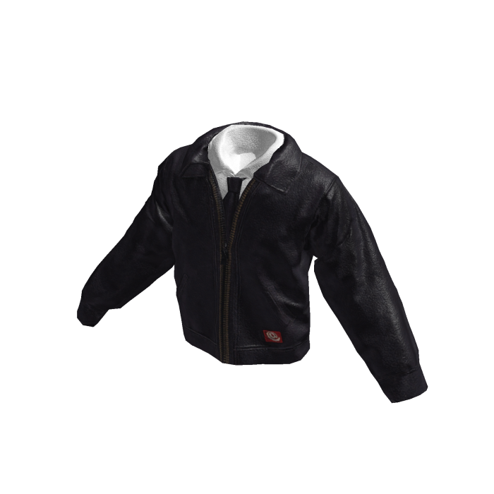Charcoal Leather Jacket with Polo