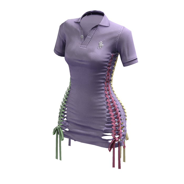 Braided Cutout Polo Dress (Bebe Purple)