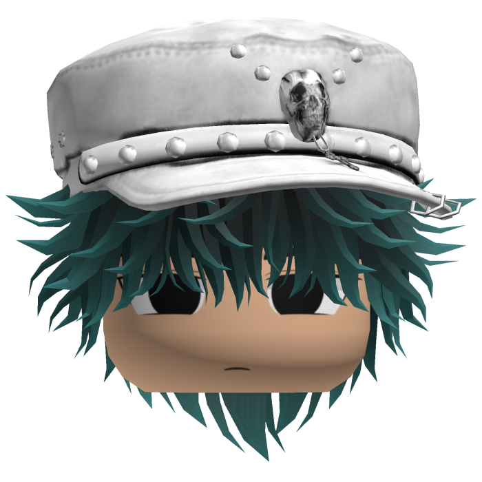 Fluffy Emo White Beret Y2K Boy Hair (Black/Cyan)