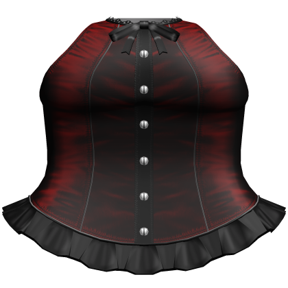 Gothic Lace Bow Corset Dress (Dark Red)
