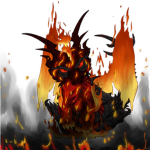 Red dragon skull