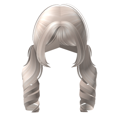 ♡ : curly doll hair back pigtail in blonde Roblox item