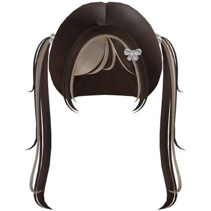 ♡︎ ꒰ kawaii bobble pigtails in brown & blonde ა Roblox item