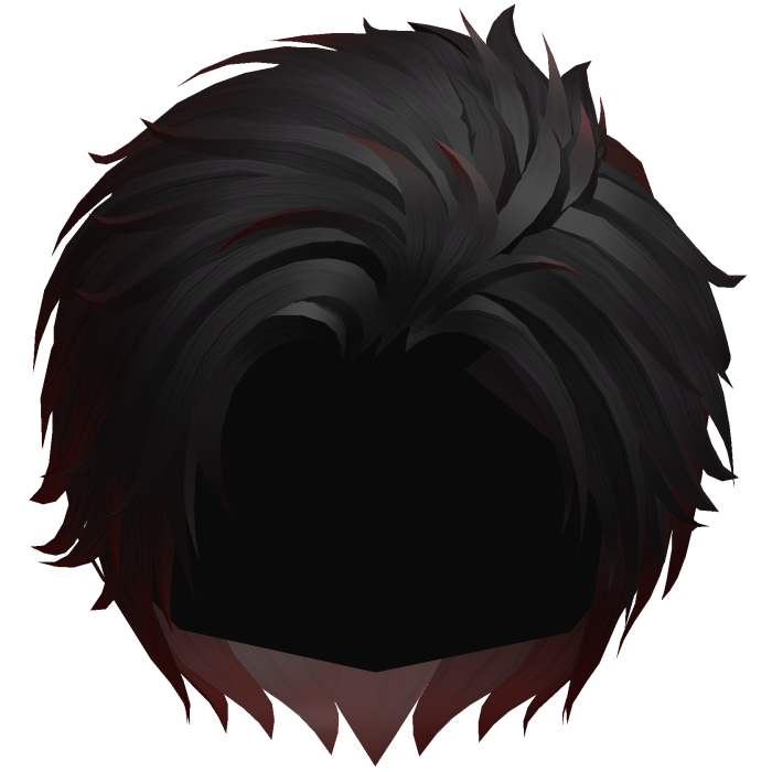 Black & Red Side Comb Over Anime Boy Hair