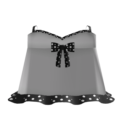 Cute Kawaii Polka Dot White and Black Mini Dress ♡ Roblox item